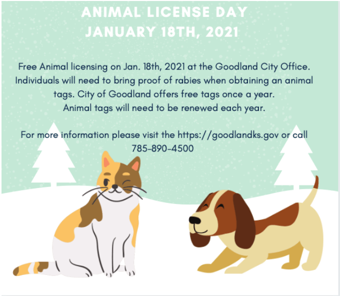 Free Animal Licensing Jan. 18th Information 
